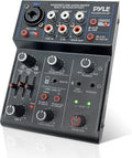 Pyle 3-Channel Professional Wireless DJ Audio Mixer - Bluetooth 5.0 - USB Interface - XLR+6.35mm Mic/Line/Guitar Input - 3.5mm Mic Input - RCA - AUX - Headphone Jack - +48V Phantom Power - PAD33MXUBT