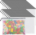 Umriox Zipper Mesh Document Pouch, 16.9x12.4 in (Black, 18 Packs), Clear Zipper Pouches, Waterproof Travel Pouch for Office Supplies, Puzzles, Board Games and Craft Projects