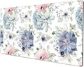 Watercolor Succulents Desk Mat, Plants Succulent Roses Desk Pad Protector, Large Gaming Mouse Pad, Stable Rubber Base Mousepad with Stitched Edges, Keyboard Mouse Mat for Work, Game, Office, Home