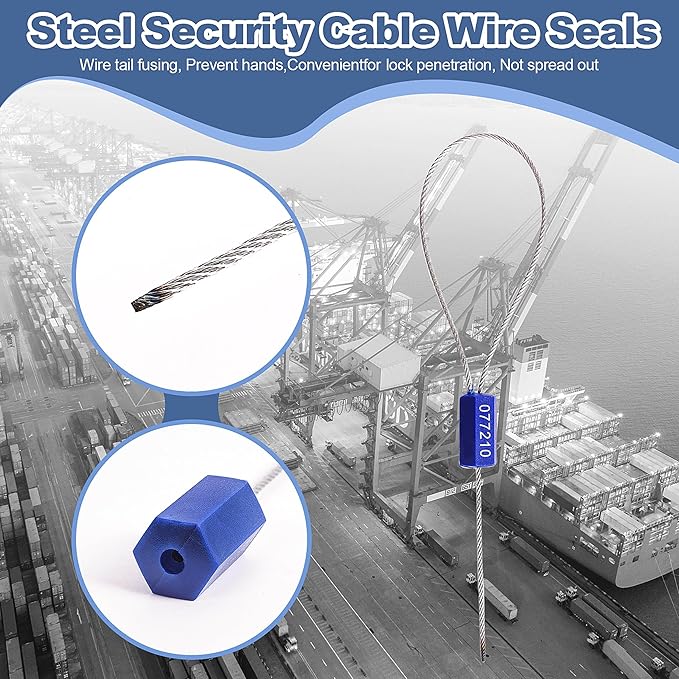 240 Pieces Security Cable Seals, Metal Number Security Tags for Truck, Trailers, Cargo, Containers, Vans, Oil Tank, Milk Vehicle (Green, 240 Pack)