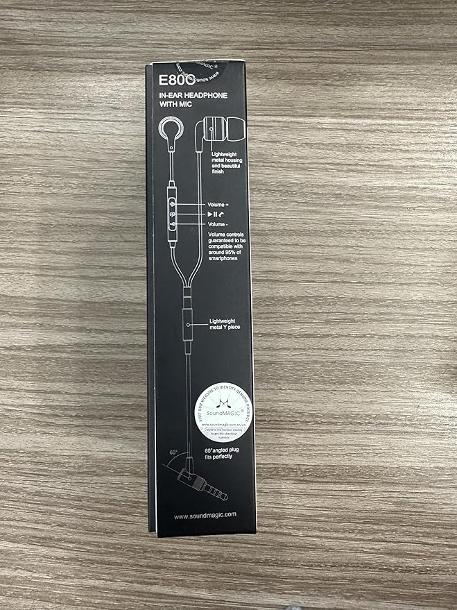 SoundMAGIC E80C Wired Earbuds with Microphone HiFi Stereo Earphones Noise Isolating in Ear Headphones Comfortable Fit Super Bass for Audiophile Gunmetal