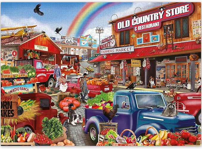 QUOKKA 1000 Pieces Puzzle for Adults and Up - Jigsaw Puzzles for Men and Women - Bazaar Activity for Kids Ages 8-12 and Up - Colourful Game Toy for Family
