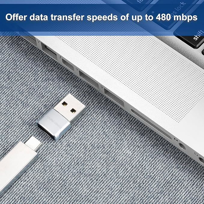 USB to USB C Adapter 4 packs for iPhone Fast Charging, Transfer and Type C OTG convert. USBC to A Compatible with iPhone 16 16e 15 Plus Pro Max,iPad Pro Air 4 Mini 6 almost USB devices