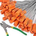 60 Pieces Security Cable Seals, Metal Number Security Tags for Truck, Trailers, Cargo, Containers, Vans, Oil Tank, Milk Vehicle (Orange, 60 Pack)